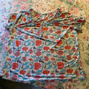 Notations Muti Color with Pattern Ladies Top Size 1X